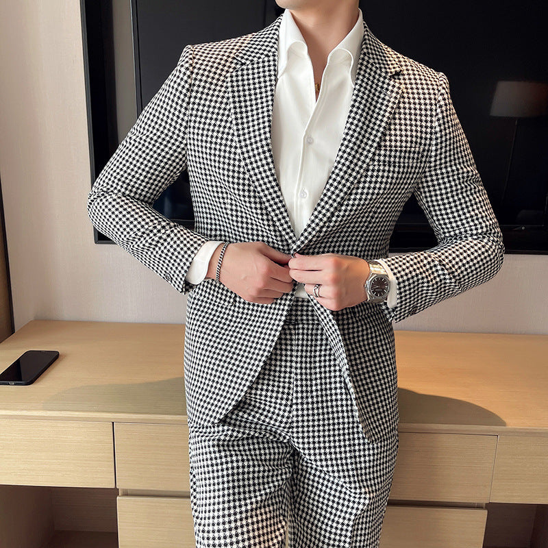 Slim-fit Single Button Suit Two-piece Suit