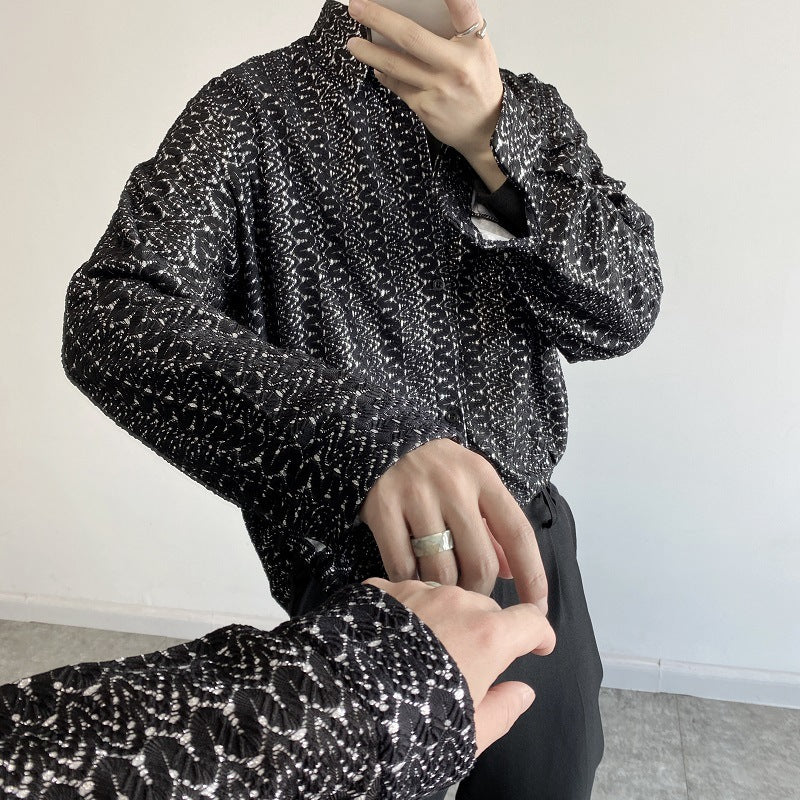 Sequined Long Sleeve Button Down