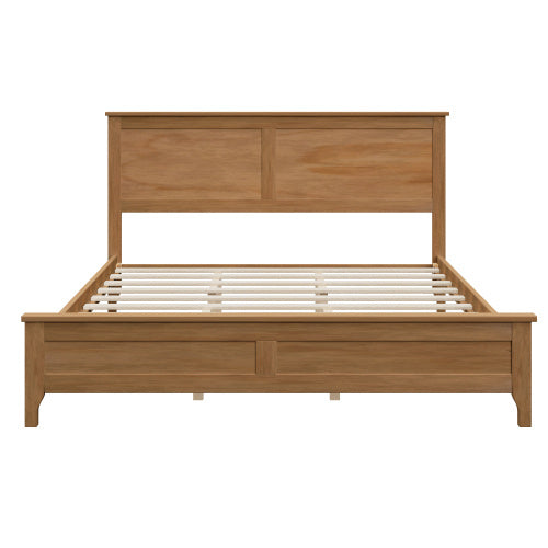 Solid Wood Platform Bed with Sturdy Wooden Slats Support - Queen Size - Seadrift