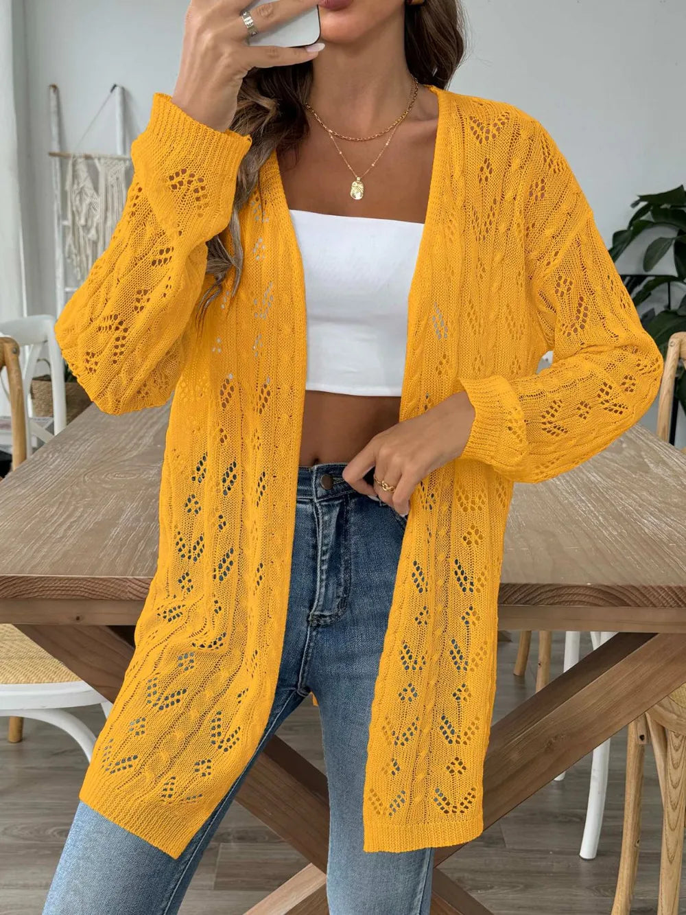 Hollow Woven Sweater without Buttons
