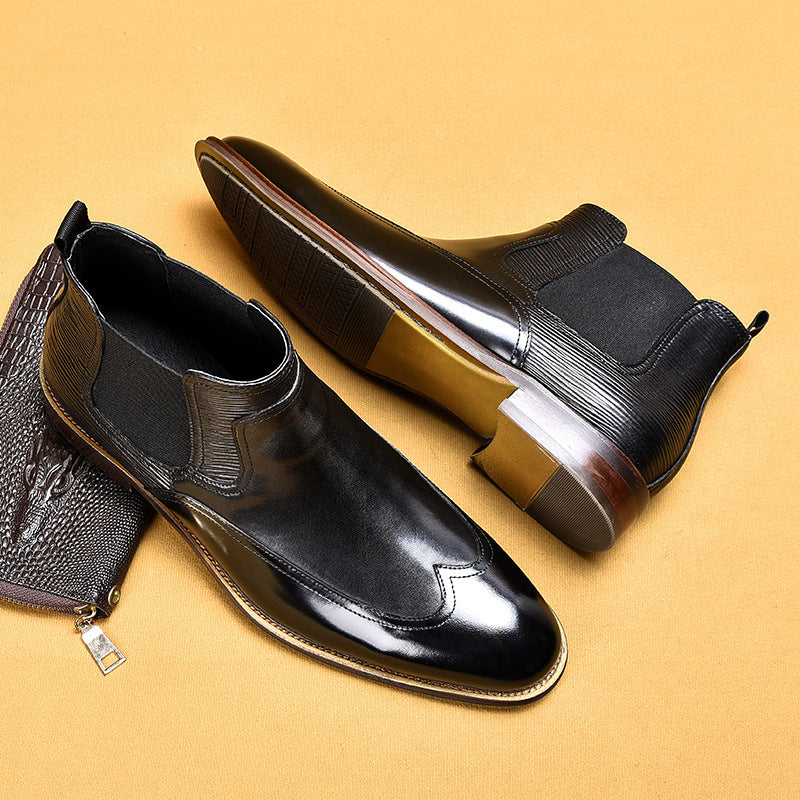 Patent Leather English Wing Tip Boots