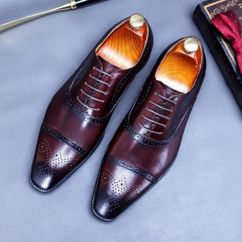Genuine Leather Pointed Dress Shoes