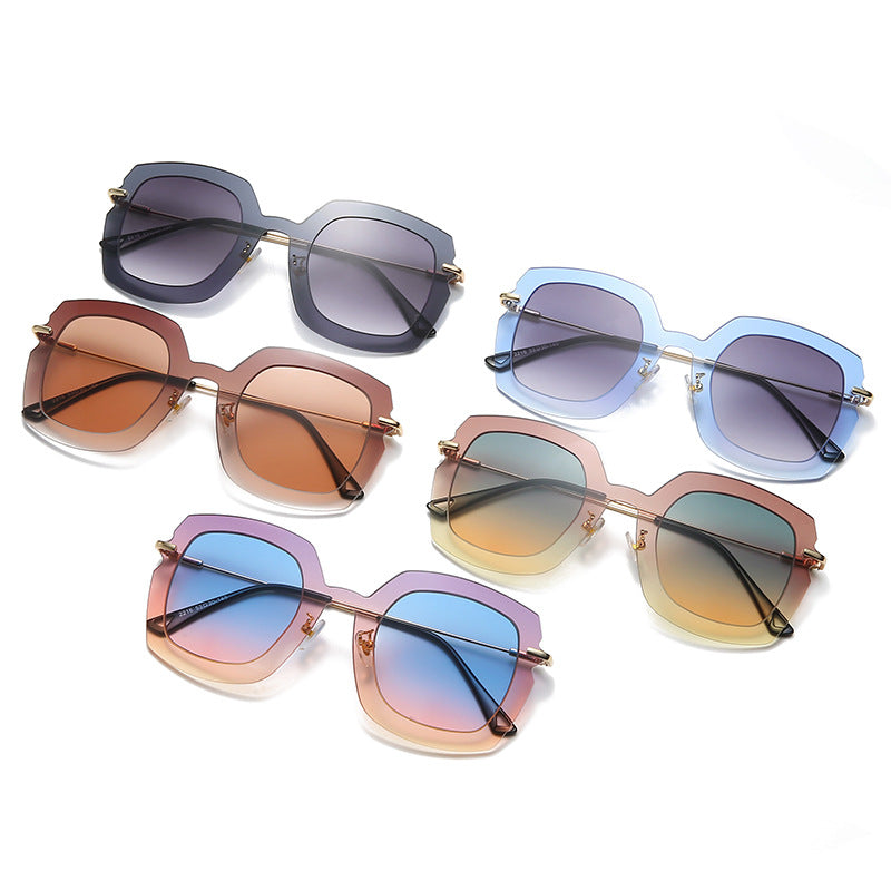 Large Frame Square Gradient Sunglasses