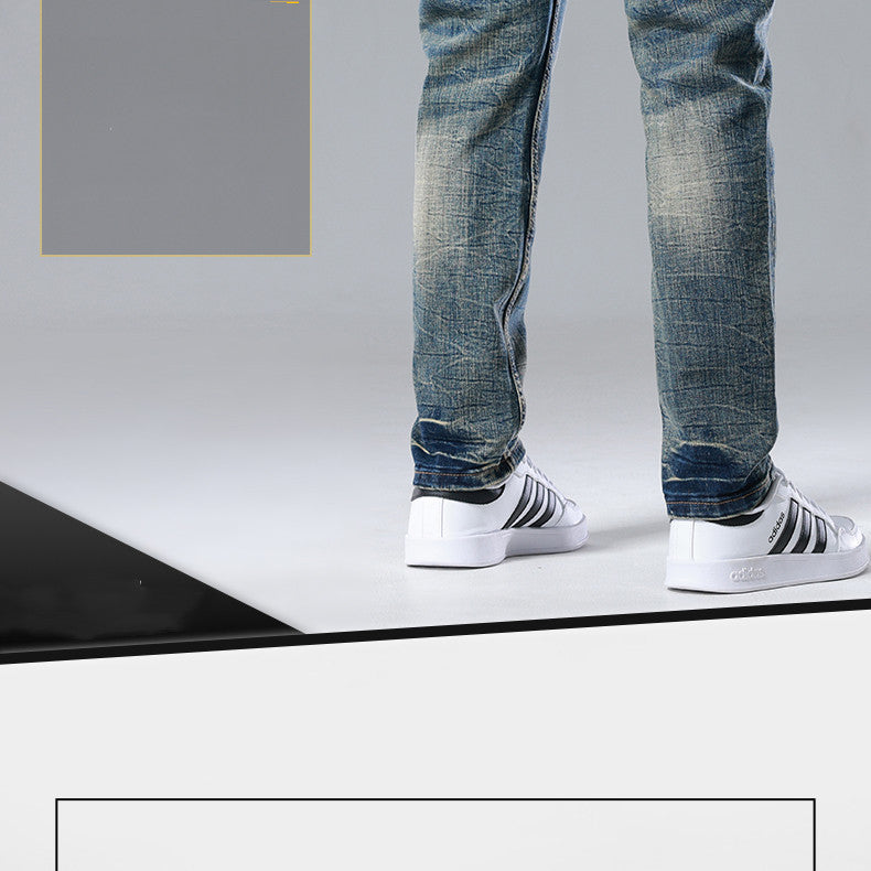 Straight Slim Cotton Vintage Jeans