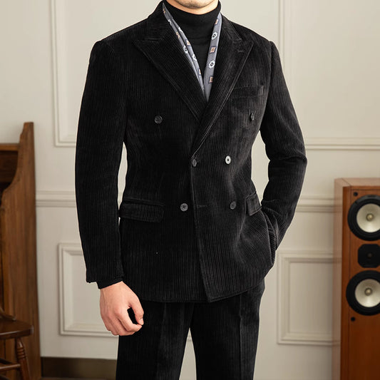 Double Row Buckle Groove Bar Chenier Suit