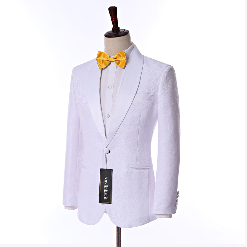 Jacquard Tuxedo Shawl Two-Piece Suit