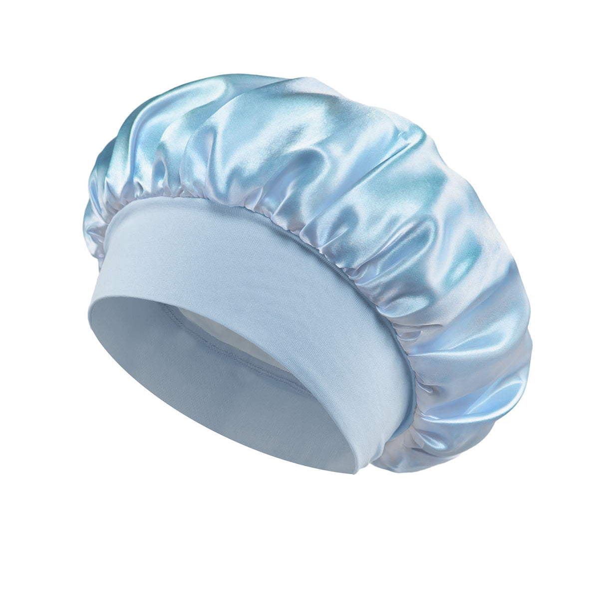 Solid Color Satin Wide Brim Nightcap