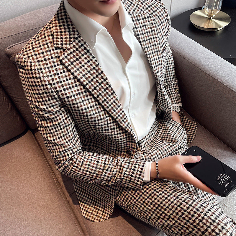 Slim-fit Single Button Suit Two-piece Suit