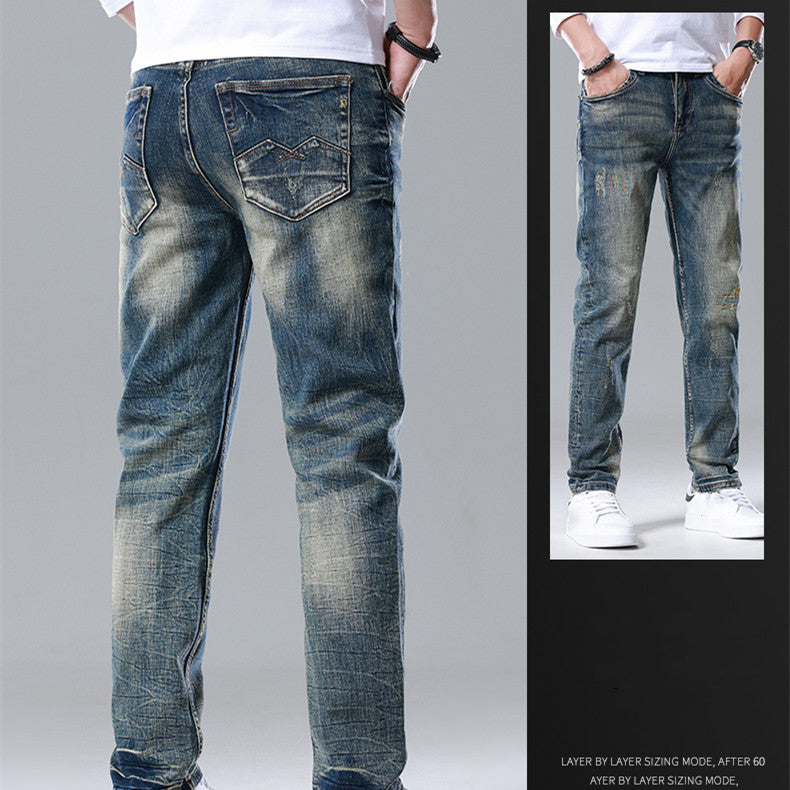 Straight Slim Cotton Vintage Jeans