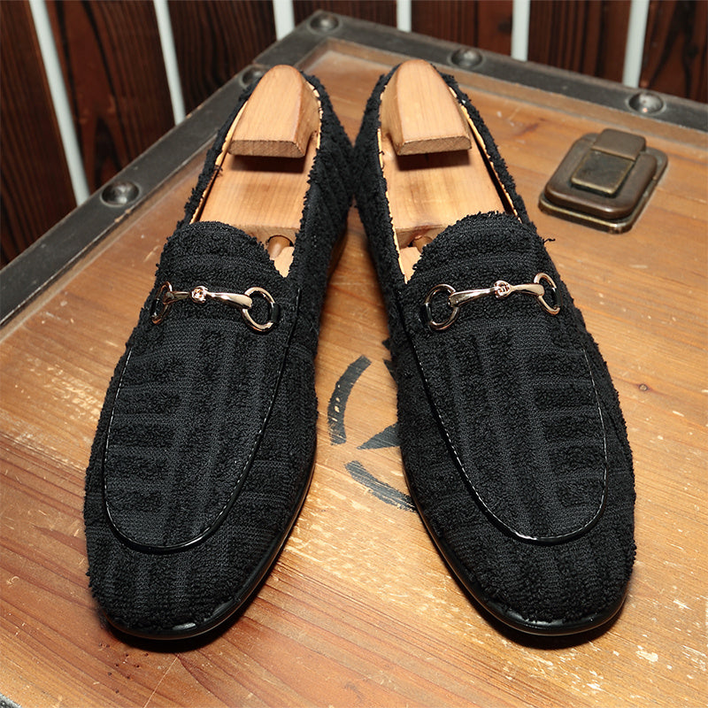 Trendy Textured Slip-On Loafers