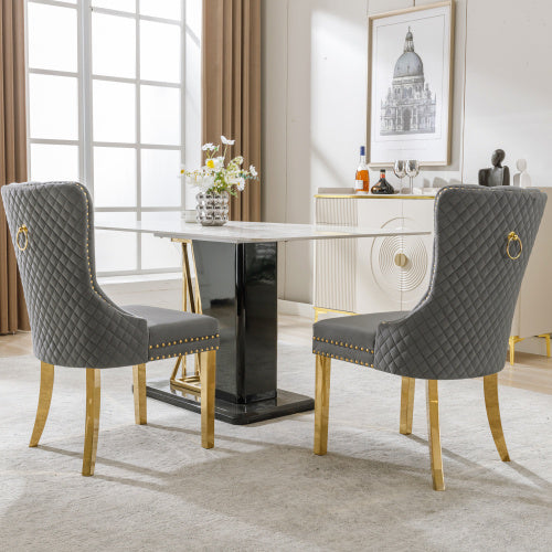 Velvet Metal Leg Dining Chair