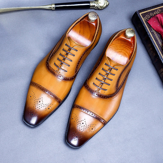 Genuine Leather Pointed Dress Shoes