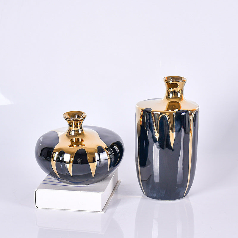 Creative Blue & Gold Modern Ceramic Vase