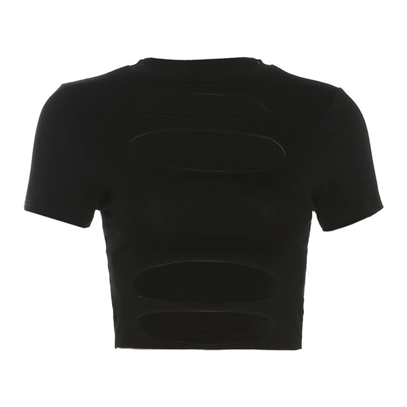 Cropped Hollow Out Tee