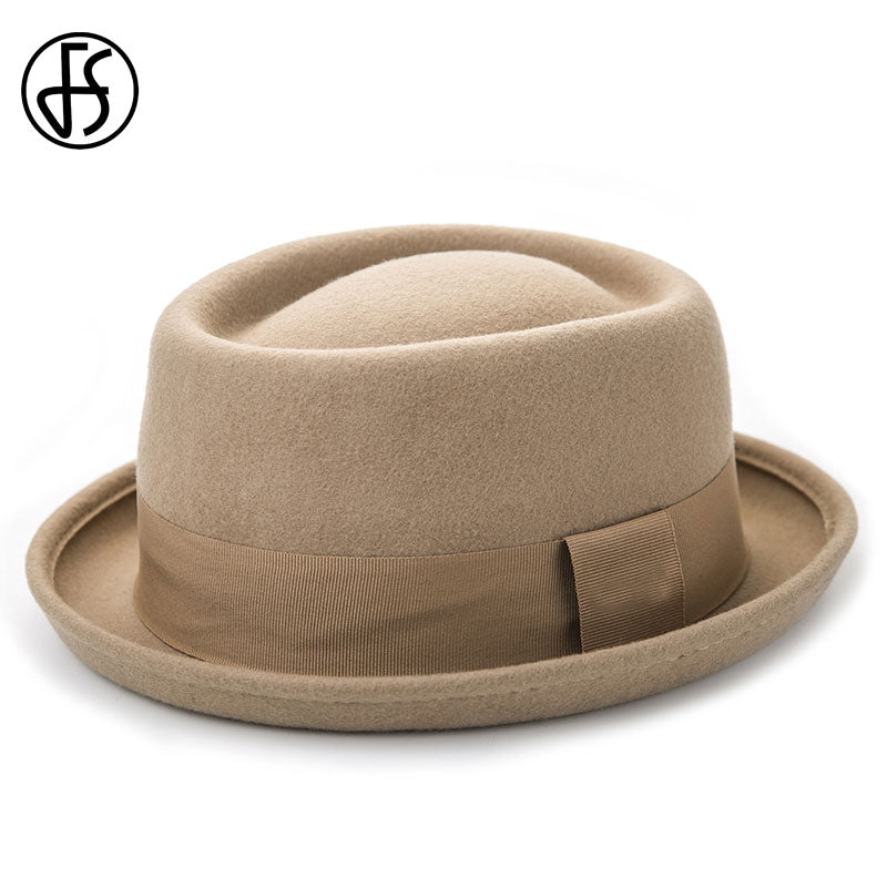 Pork Pie Wool Felt Trilby Fedora