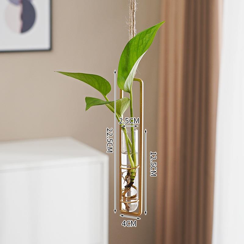 Scandinavian-Style Hanging Glass Hydroponic Vase