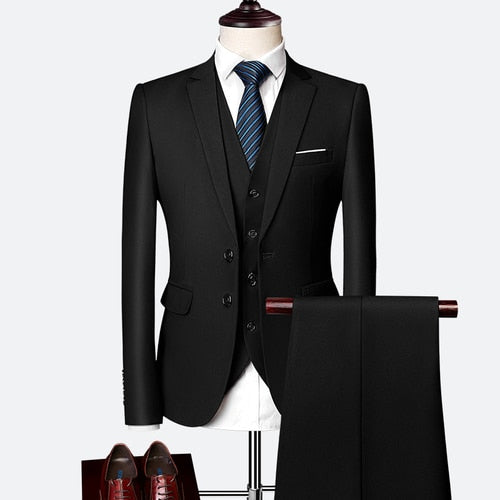 Three-Piece Slim Fit Formal Suit