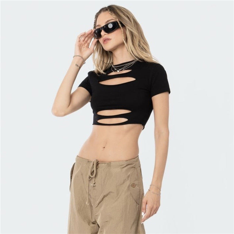 Cropped Hollow Out Tee