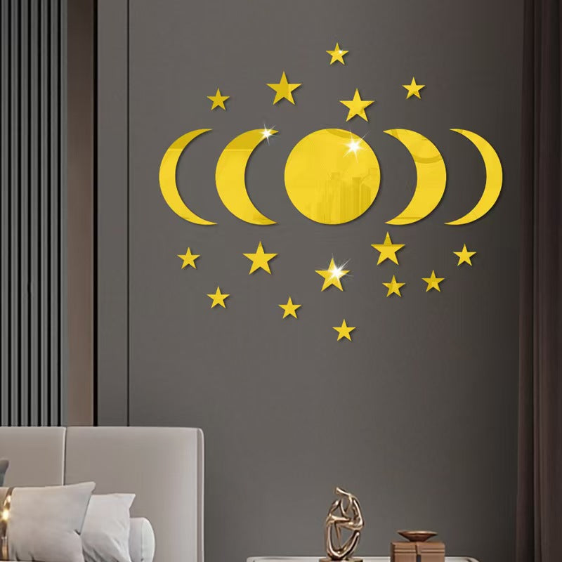 Acrylic Star Moon Shape Wall Sticker
