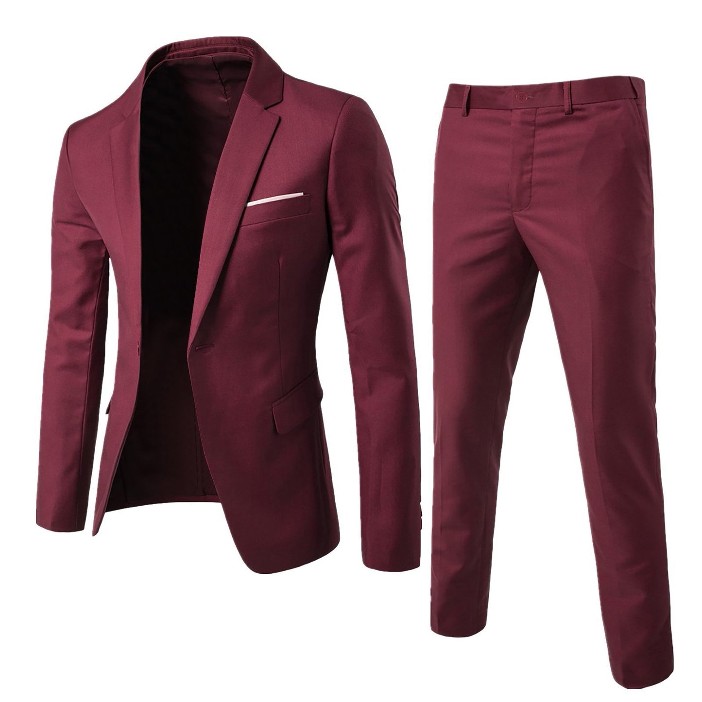 Single Breasted Pocket Square Business Suit
