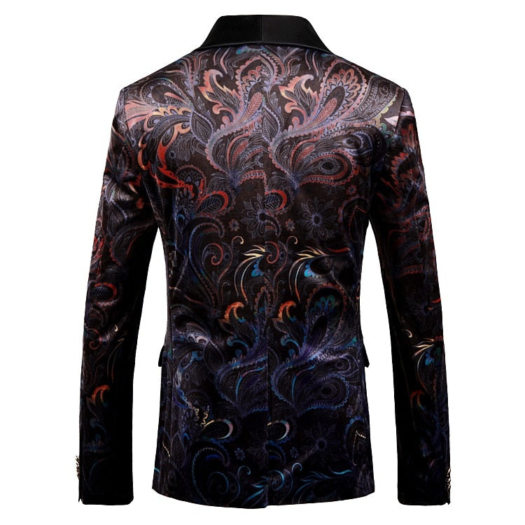 Luxury Print Shawl Collar Blazer