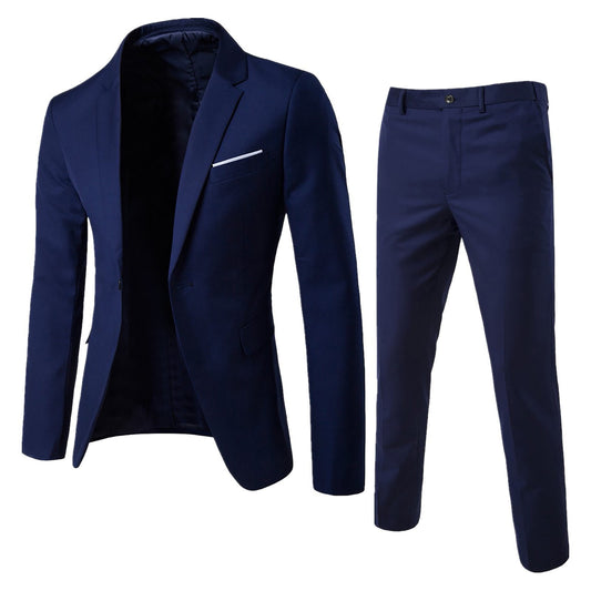 Single Breasted Pocket Square Business Suit