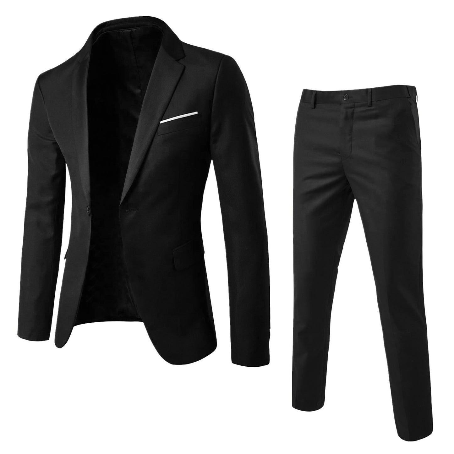 Single Breasted Pocket Square Business Suit