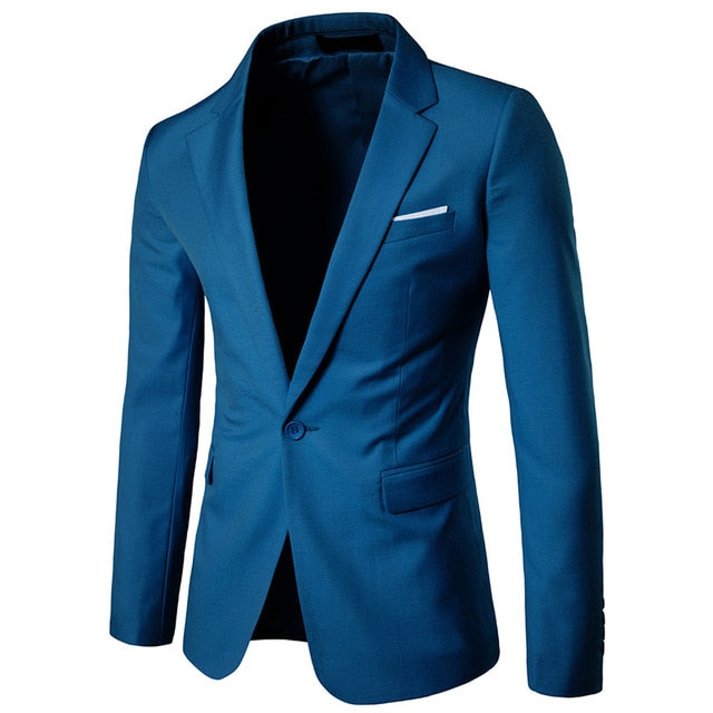 Single Breasted One Button Terno Masculino Blazer