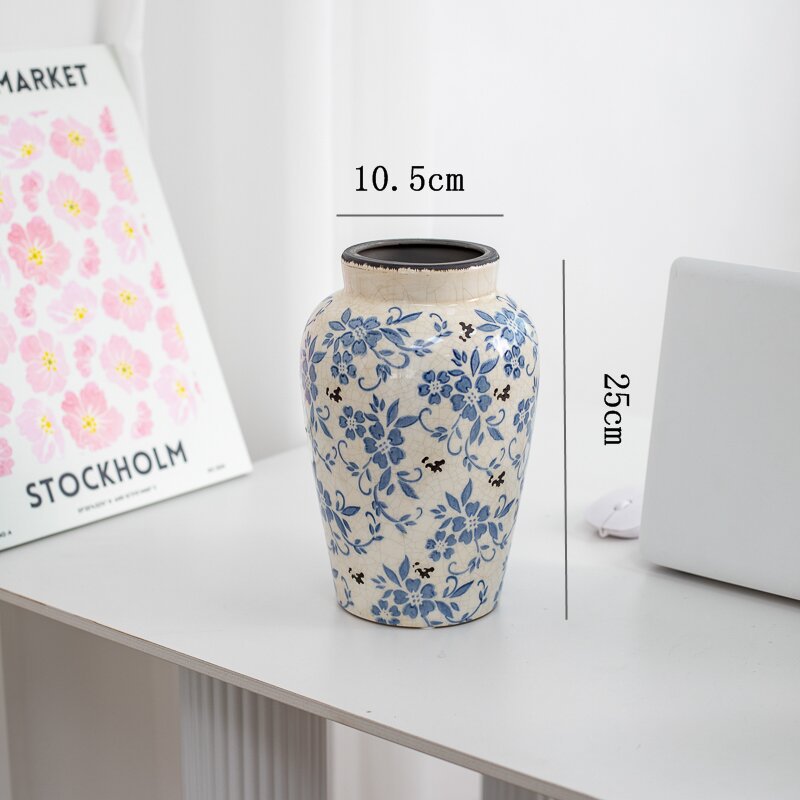 Blue and White Porcelain Ceramic Vase