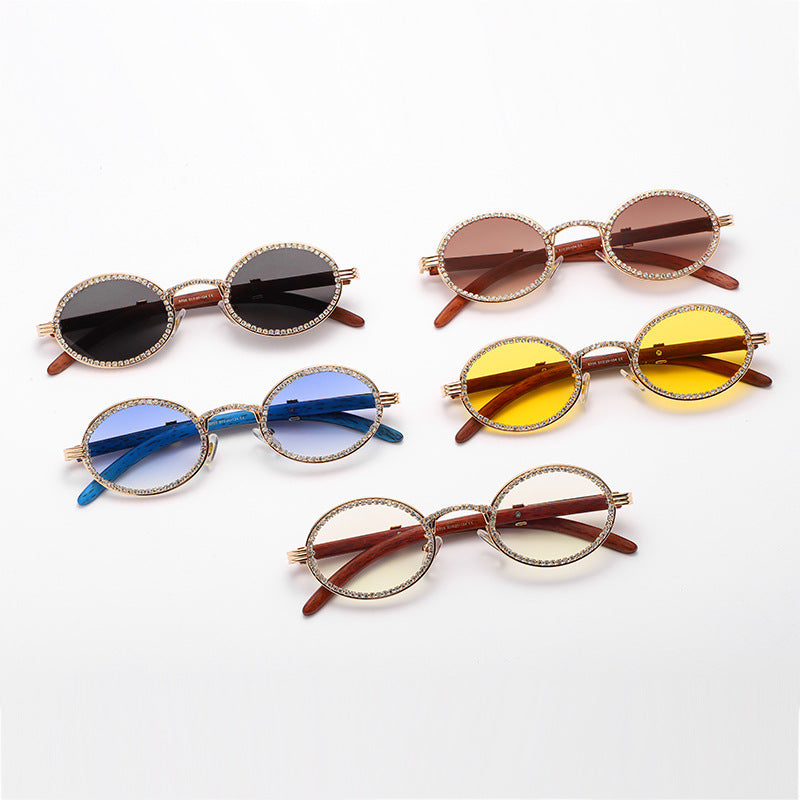 Diamond Round Frame Sunglasses