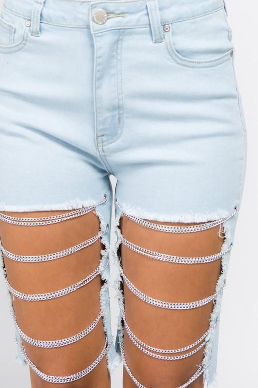 Cutoffs with Chain Bermuda Shorts