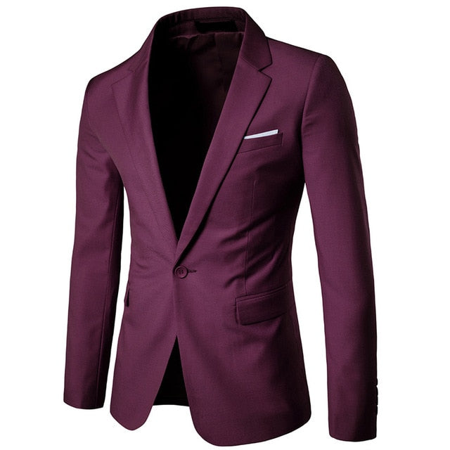 Single Breasted One Button Terno Masculino Blazer