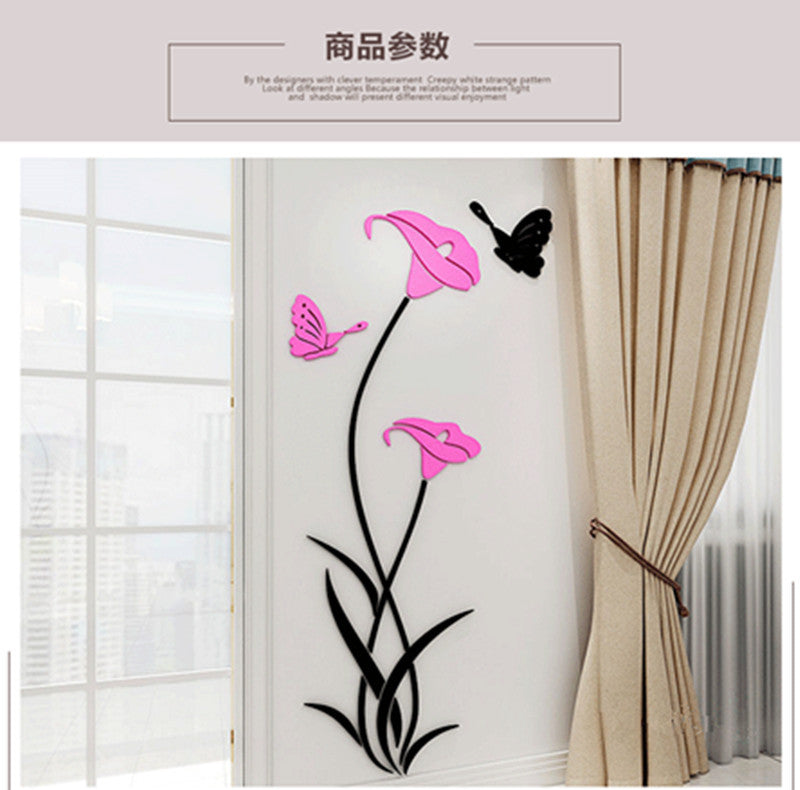Lily Crystal Acrylic 3D Wall Sticker