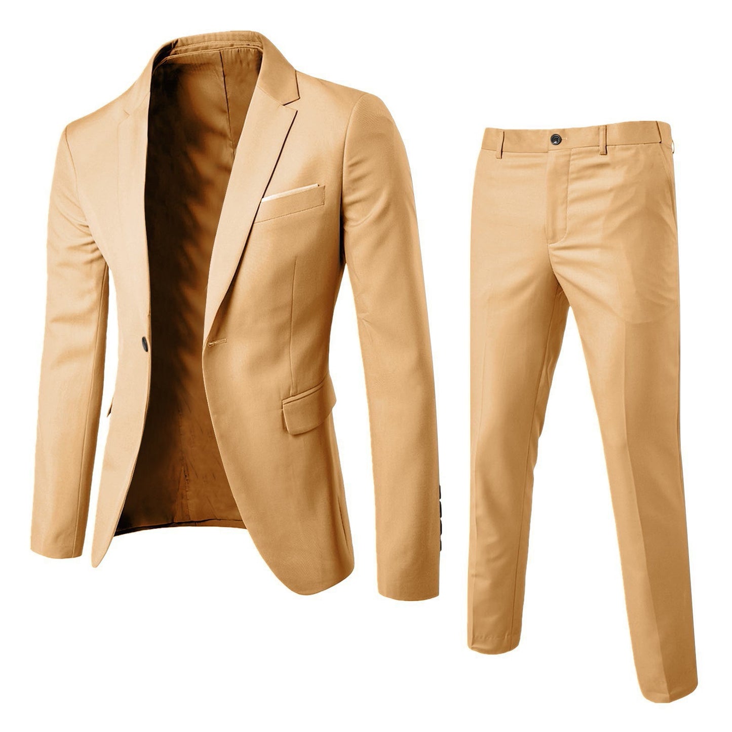Single Breasted Pocket Square Business Suit