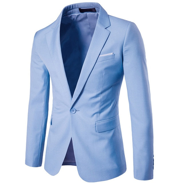 Single Breasted One Button Terno Masculino Blazer