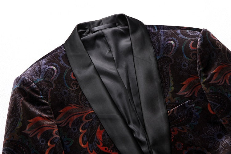Luxury Print Shawl Collar Blazer