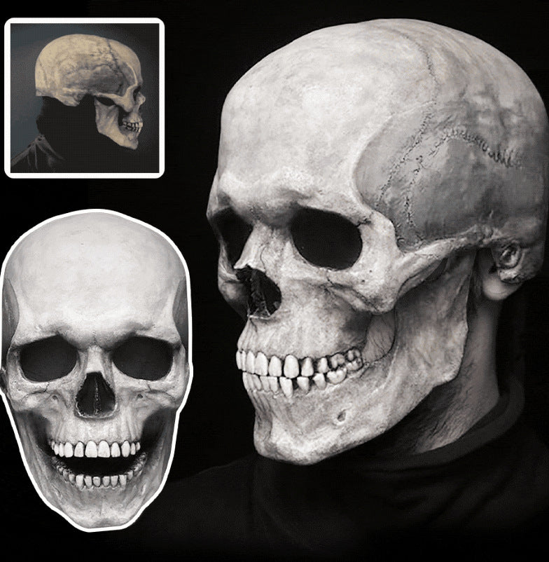 Skull Movable Mouth Halloween Head Cover Mask