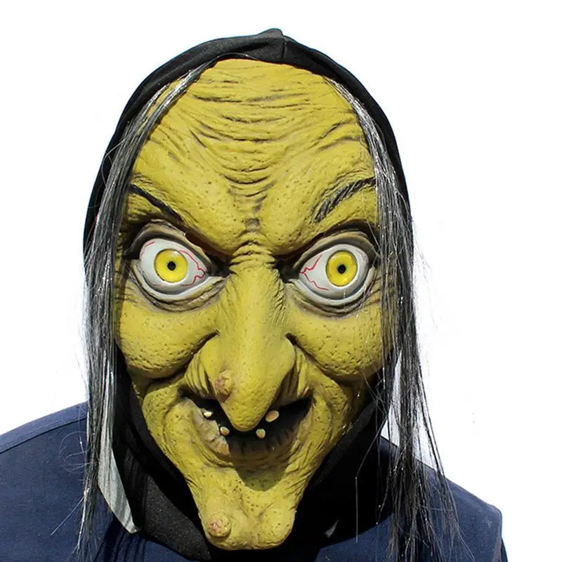 Horror Green Face Witch Latex Full Face Mask