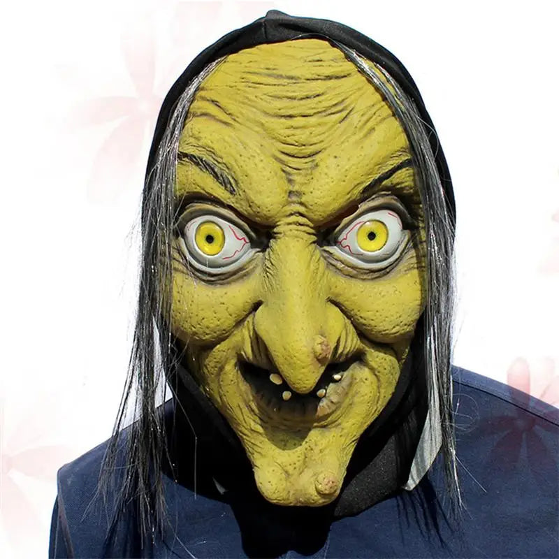 Horror Green Face Witch Latex Full Face Mask