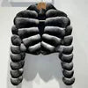 Faux Rex Rabbit Fur Chinchilla-Style Lapin Jacket