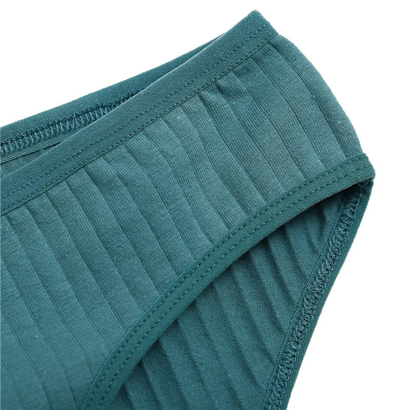 FINETOO Cotton Solid Color Panty 3PCS/Set
