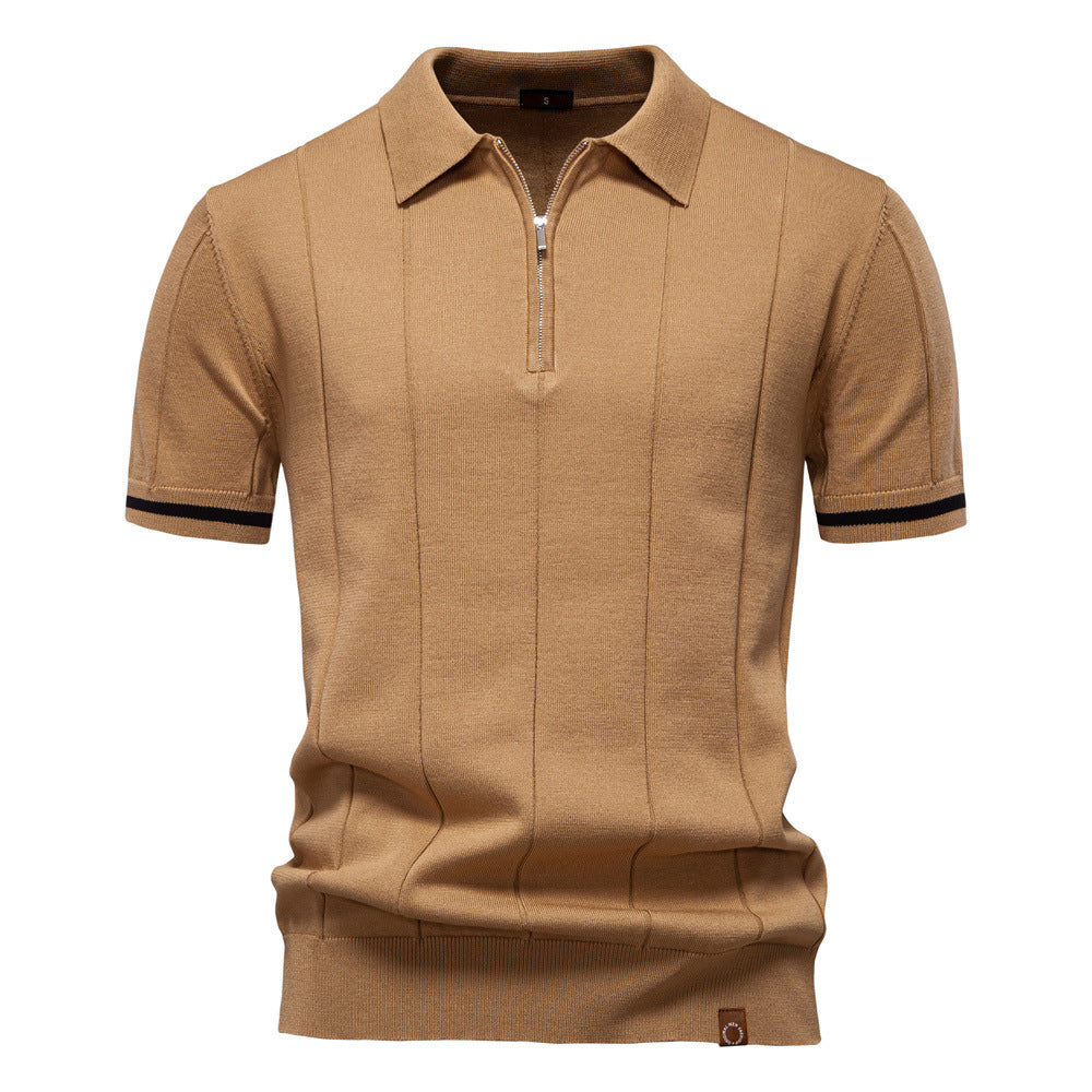 Woolen Zipper Polo Shirt