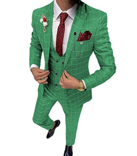 Lattice Plaid Three-Piece Suit