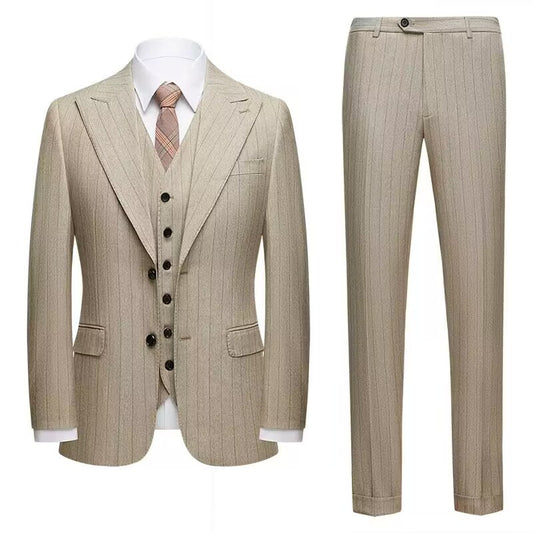 Slim-Fit Pinstripe Three-Piece Suit