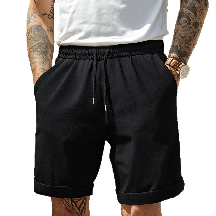 Elastic Waist Pleated Shorts