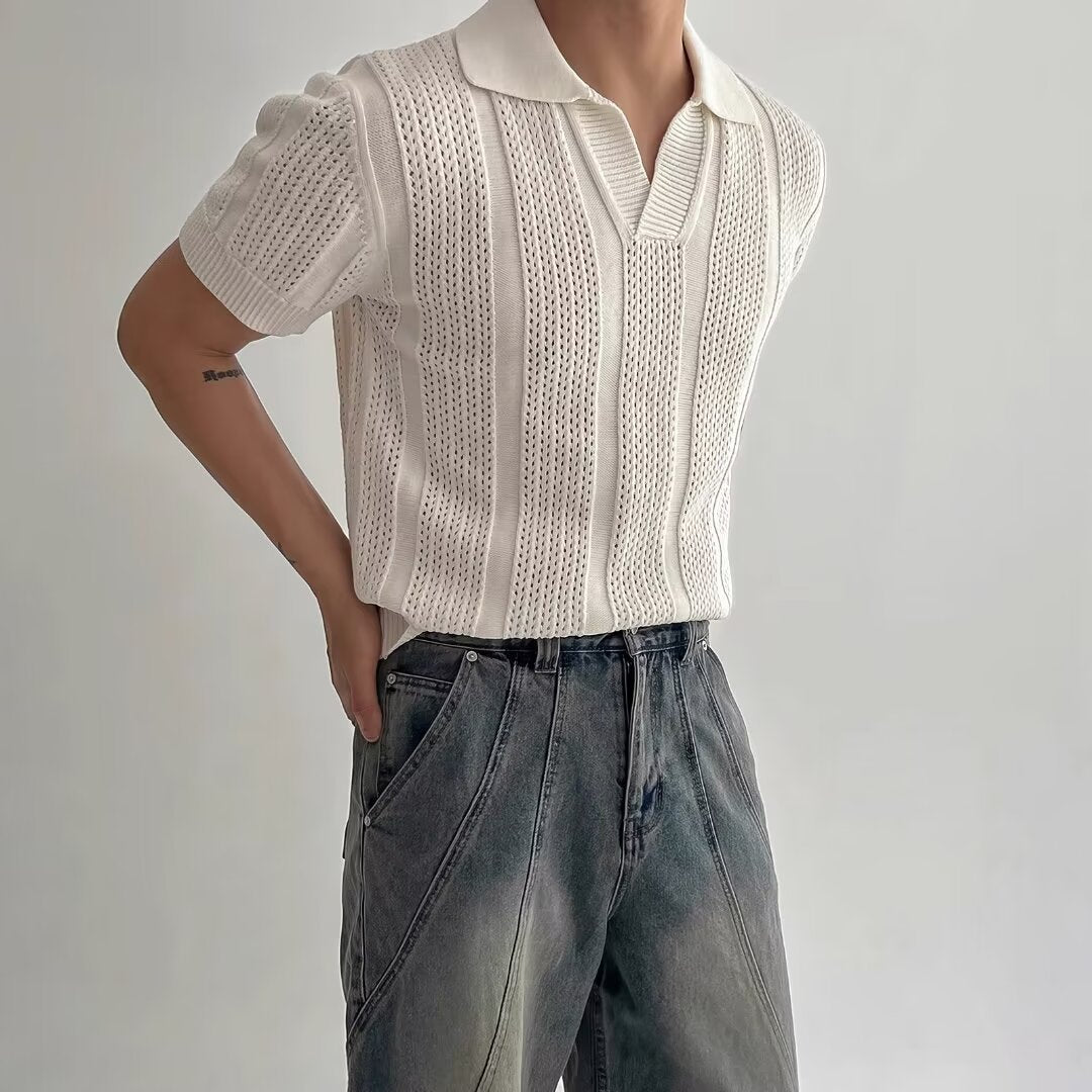 Short Sleeved V Neck Polo