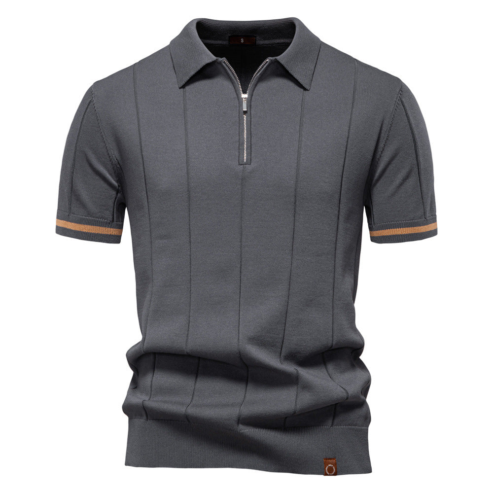 Woolen Zipper Polo Shirt