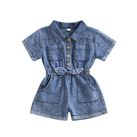 Lapel Cowboy Siamese Shorts