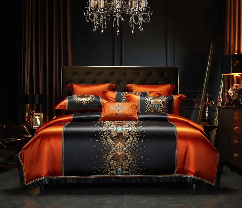Silk Embroidery Four-piece Bed Set - Full Size