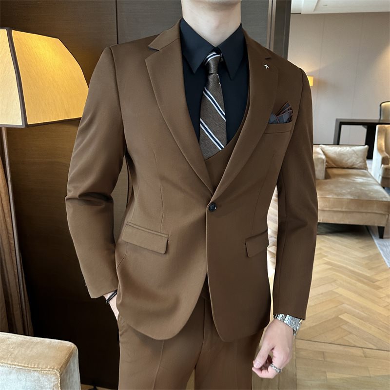 Single Breasted Slim Fit Three Piece Suit